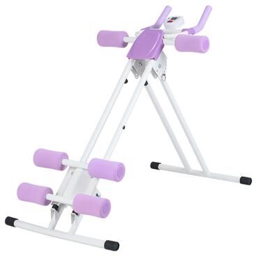 Costway Ab Workout Equipment Foldable Abdominal Trainer Adjustable Ab Machine-White