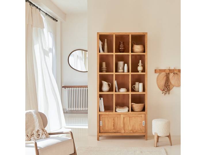 Bücherregal aus massivem Teak Coffee tek - Natur - Teak