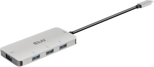 club3D CSV-1547 USB-Hub 4 Port USB-A USB 3.1 Gen2 10 GBit/s mit USB-C Stecker Schwarz, Silber CSV-1547