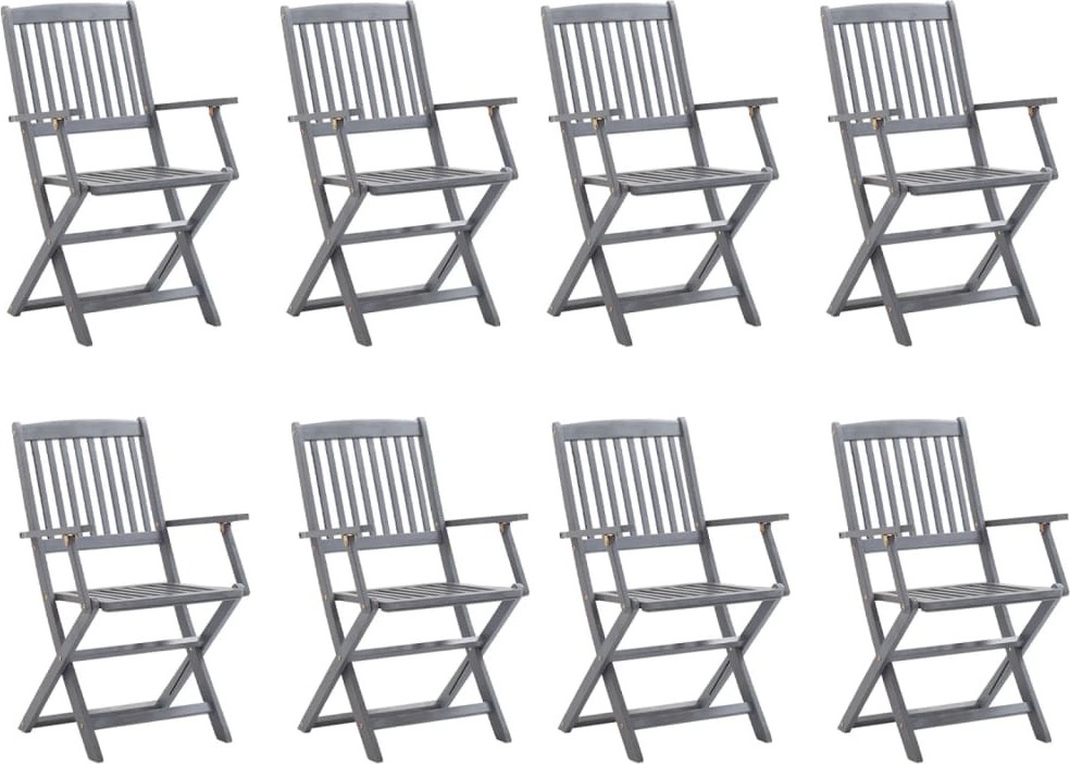 Klappbare Gartenstühle 8 Stk. Massivholz Akazie