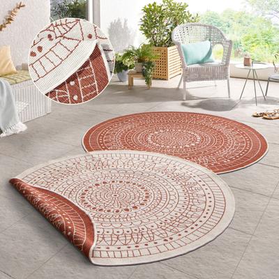 Teppich HANSE HOME "Porto Wendeteppich", orange (terra), H:5mm Ø:240cm, Kunstfaser, Teppiche, Teppich, In-& Outdoor, Wetterfest, Balkon, Garten, Wohnzimmer, Wasserfest