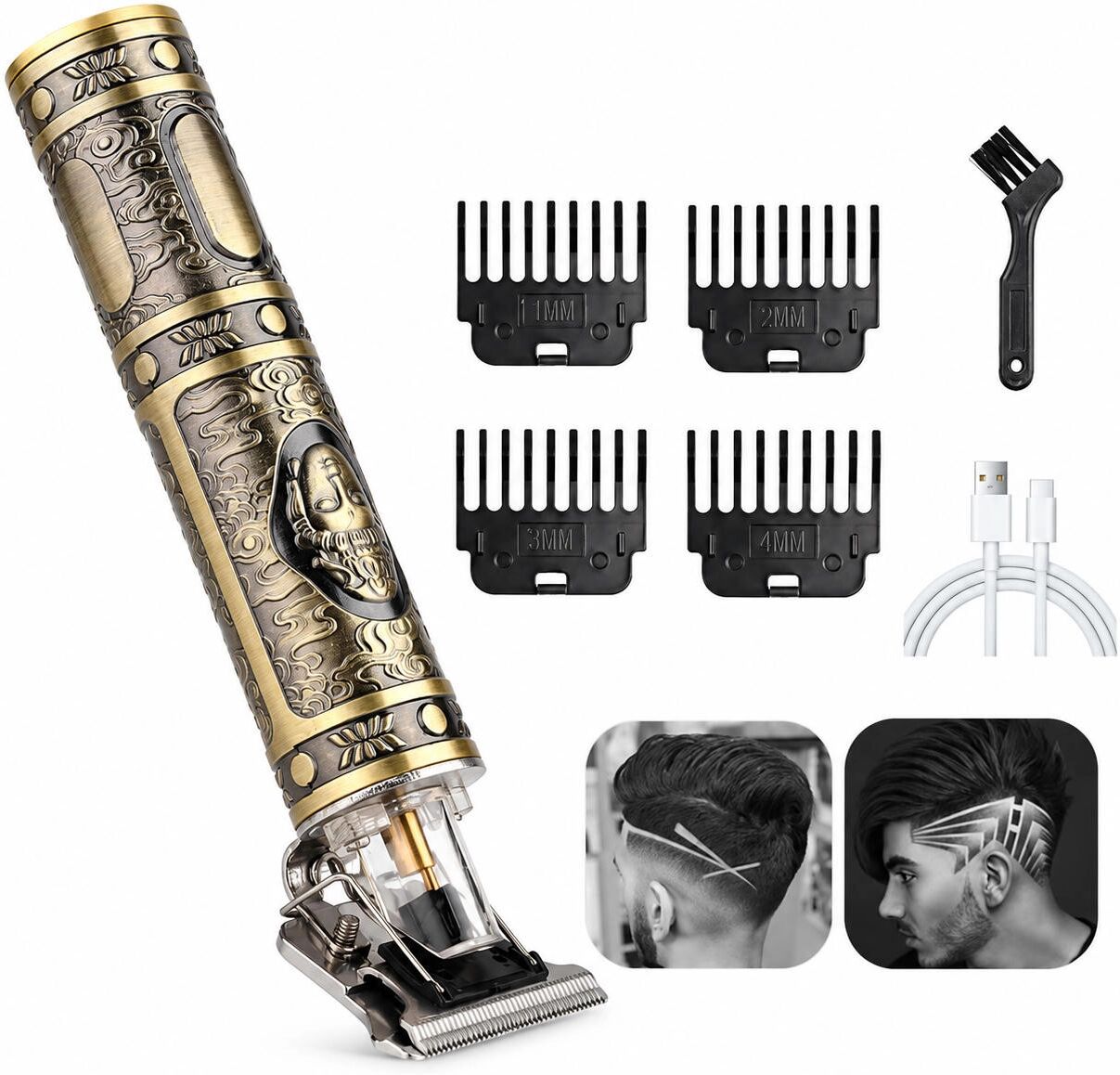 INF Tondeuse à cheveux avec accessoires rechargeable Or