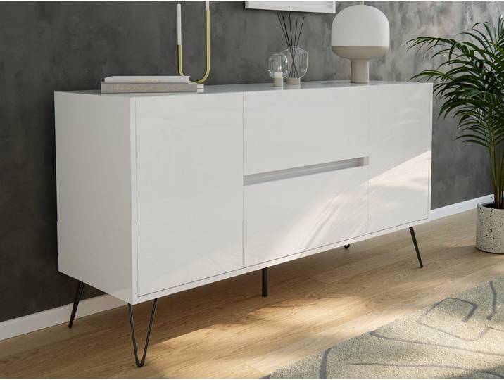 Magnolia Home Kommode Raumwunder Sideboard Kommode Maya 140cm 2 Greif-SoftClose 2 Türen Weiß