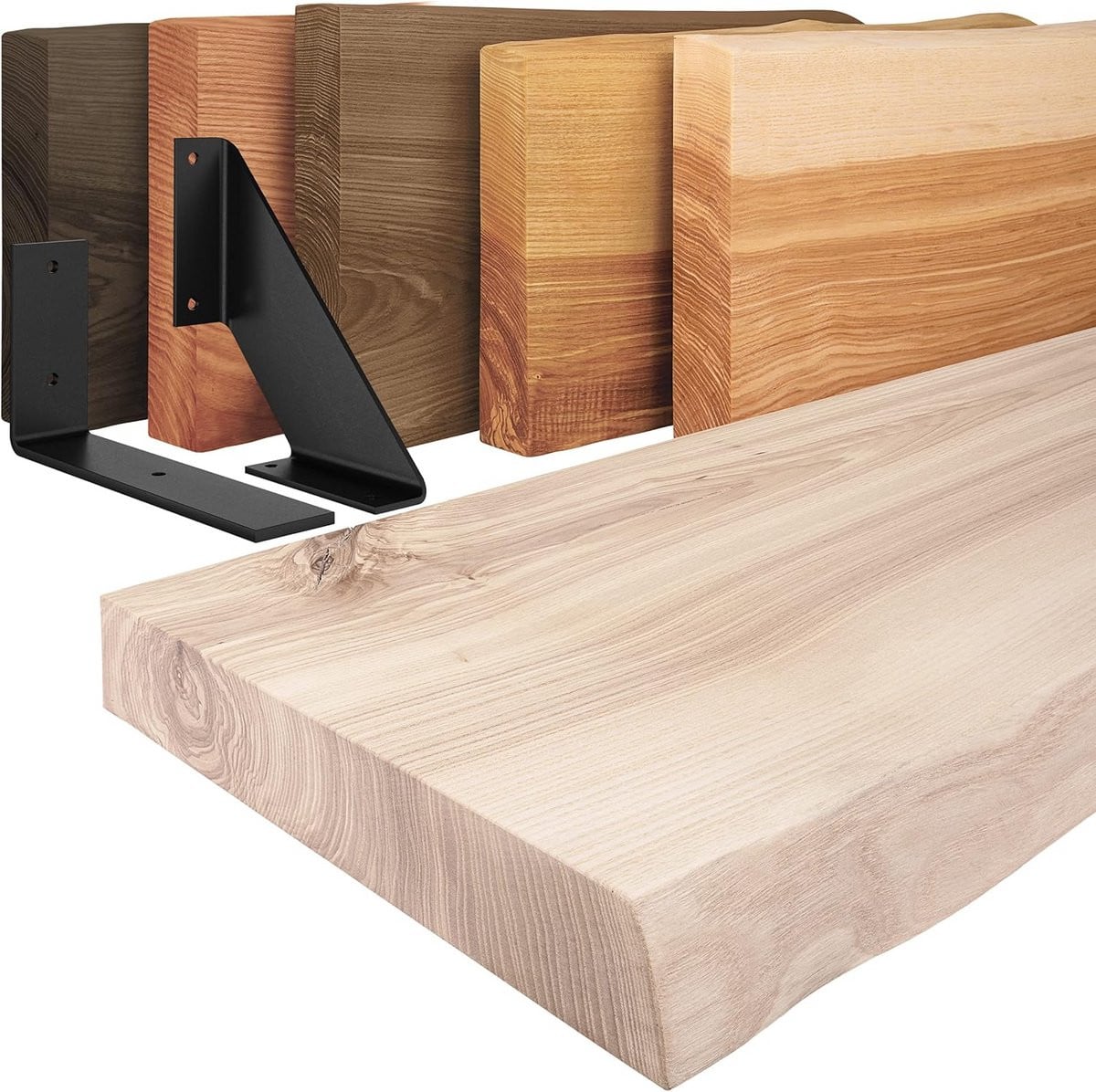 Ruwe Houten Wandplank met Natuurlijke Boomrand - Rustieke Wandplank van Massief Hout voor Decoratie en Opslag