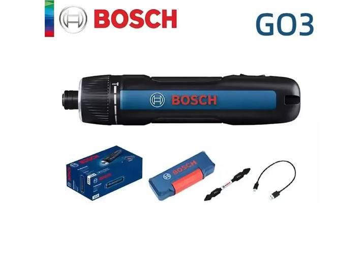 Ensemble de tournevis électrique Bosch GO 3, 3.6V, 5nm, mini perceuse à main sans fil, tournevis rechargeable, outil électrique multifonction Bosch