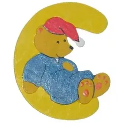 Holzbuchstabe C Bär-Design (H 10 cm) - H 10 cm