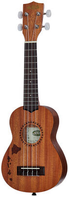 Kala KA-15S-H1 Satin Mahogany Sopr. Natur seidenmatt mit gelasertem Hawaiian Islands Design