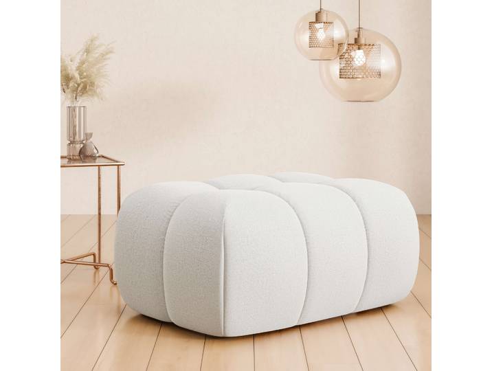 Polsterhocker HOME AFFAIRE AURELIAN, passend zum Sessel, Masse B/T/H: 88,5/53/43 cm , beige (creme), B:88,5cm H:43cm T:53cm, 100% Polyester, Hocker, Polsterhocker, mit Wellenunterfederung, in verschiedenen Materialien und Farben