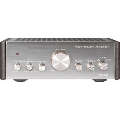 Renkforce E-SA9 Stereo-Verstärker 2 x 12W Silber (metallic), Dunkelbraun -