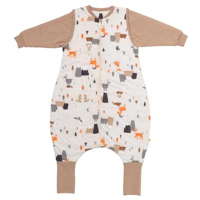 Babyschlafsack SCHLUMMERSACK "Schlafsack mit Füßen 3.5 Tog" Gr. 90, beige (bergtiere), Schlafsäcke, Baby, L: 90cm, Obermaterial: 100% Baumwolle CO., L:90cm