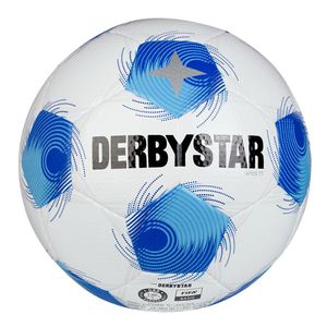 Derbystar Fußball Apus TT v25 FIFA Basic, Größe 5, 430 Gramm, weiß/blau, Trainingsball