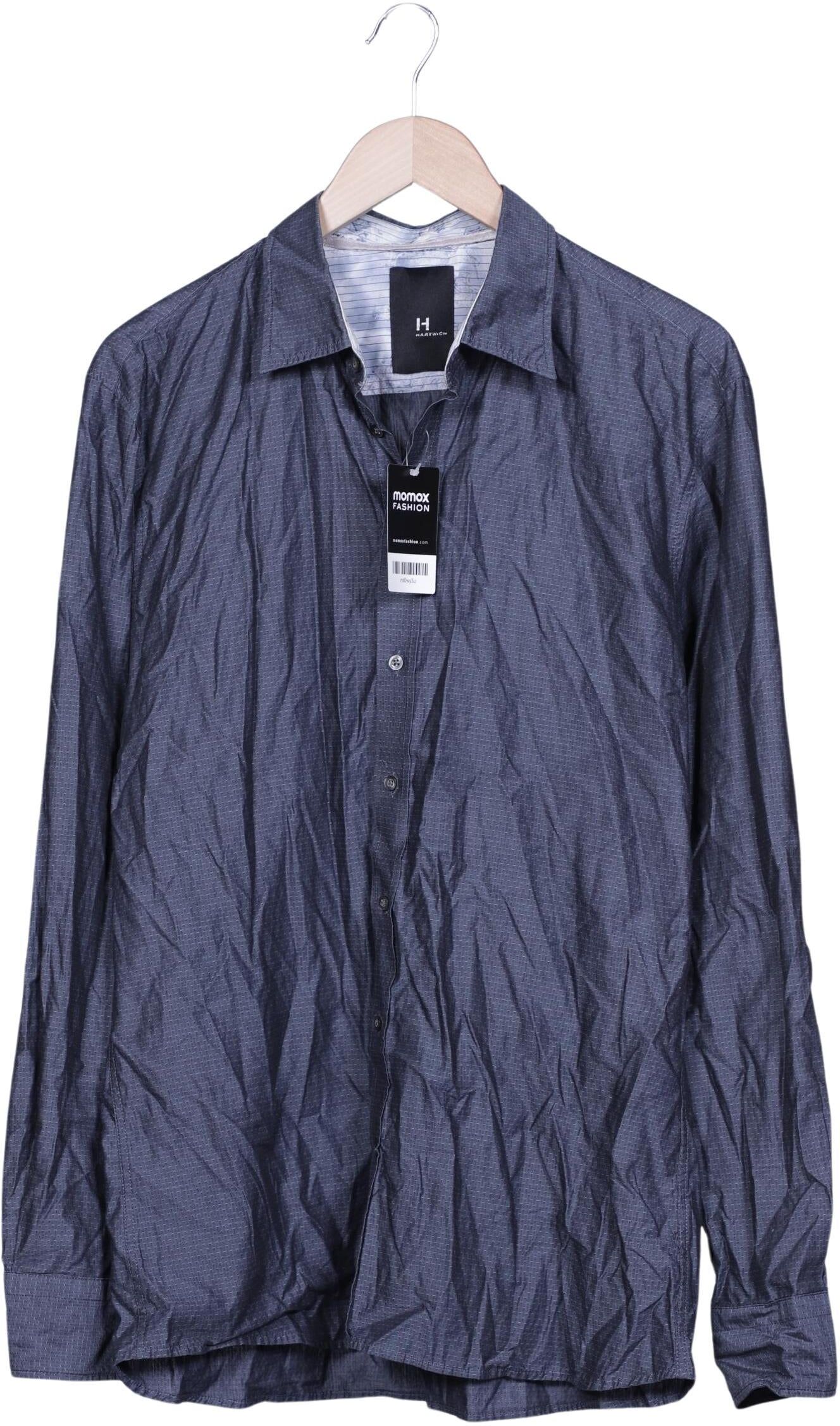 Hartwich Herren Hemd, Blau, Gr. XL, Baumwolle - Second Hand