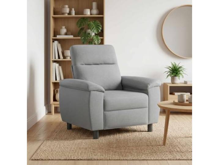 Sofa Hellgrau 95 x 90 x 95 cm Stoff Metallrahmen,100% Polyesterkissen,Polyester Armlehnen,einfache Reinigung,modernes Design