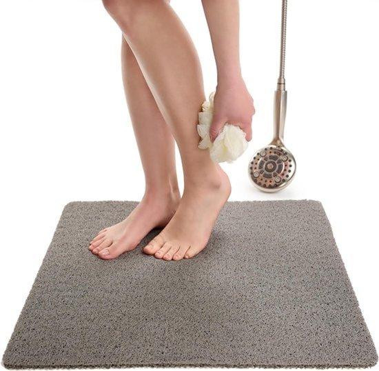 WAN Vierkante antislip douchemat grijs 24 x 24 cm