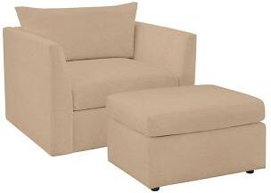 Somerset Outdoor Lounge Chair & Otto Set - Cast Camel - Ballard Designs
