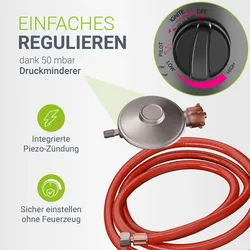 Juskys Outdoor Heizstrahler Cuna mit 11 kW Gas-Brenner, Heizpilz für Terrasse, Balkon und Garten