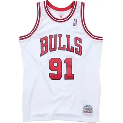 Mitchell & Ness, Herren, Sportshirt, Swingman Jersey Chicago Bulls 199798 Dennis Rodman (M), Weiss, M