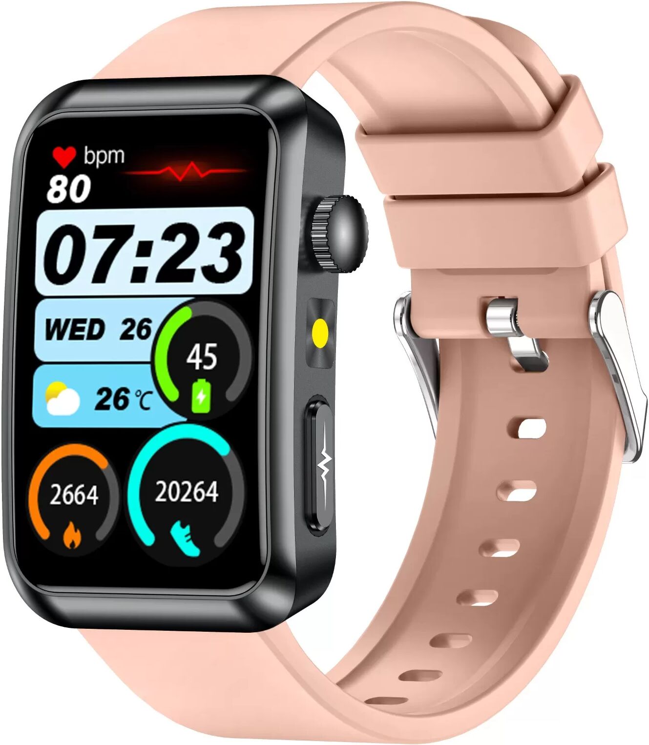INF Fortschrittliche Smartwatch mit EKG, Herzfrequenzmessung & SOS - kompatibel mit Android & iOS Rosa