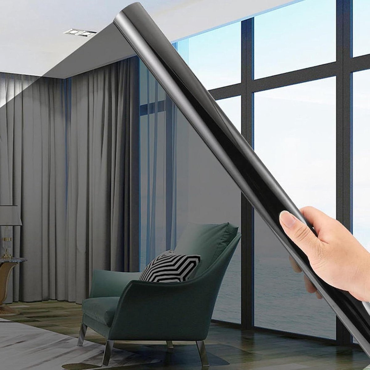 Reflecterende Spiegelfolie voor Privacy en UV-isolatie - 40 x 100 cm