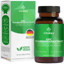 Opc-Traubenkernextrakt 1000 mg Hochdosiert + Vegan 120 ST