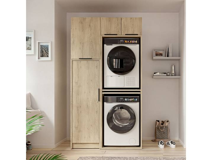 Hauswirtschaftsraum Set I 120 x 220 x 68cm Braun/Eiche Hell Dekor