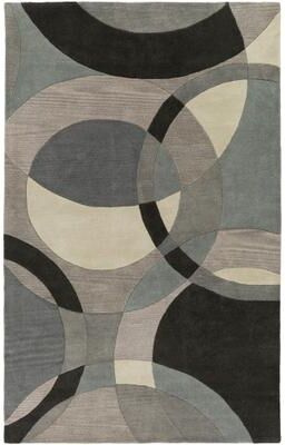 Livabliss Mayflower Handmade Modern Circles Wool Area Rug