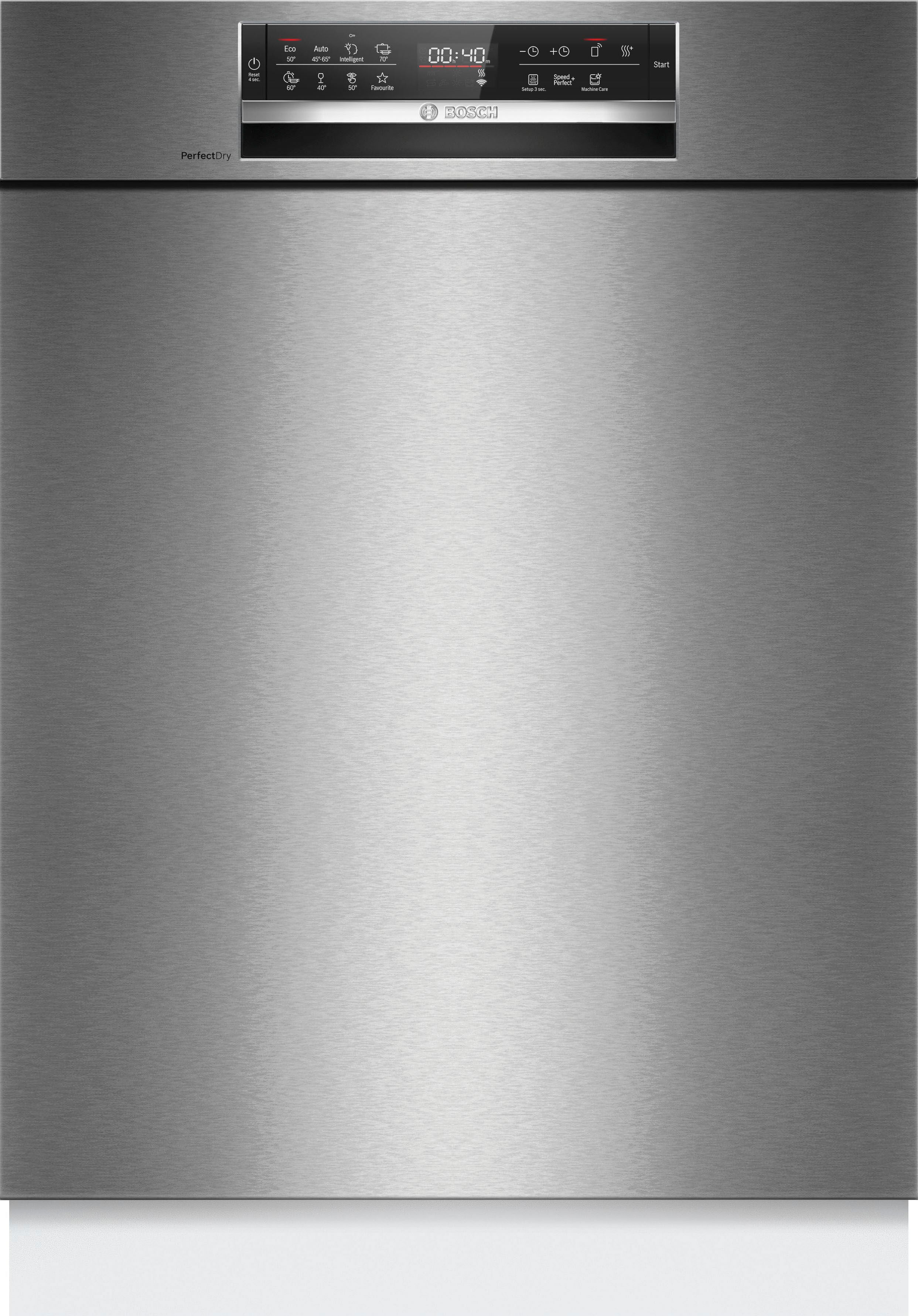 Bosch Unterbaugeschirrspüler "SMU6ZCS16E", Energieeffizienz: B, silber (edelstahl), B:59,8cm H:81,5cm T:57,3cm, Geschirrspüler, Mit 3-fach Rack Matic, flexible Körbe, Unterbaugeschirrspüler