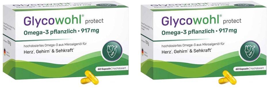 Glycowohl Omega-3 Kapseln 917 mg vegan + DHA + EPA + DPA 2x60stk