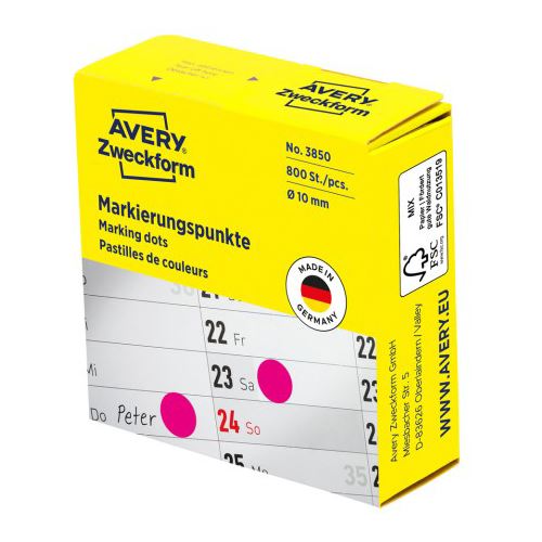 AVERY Zweckform Klebepunkte 3850 magenta Ø 10,0 mm