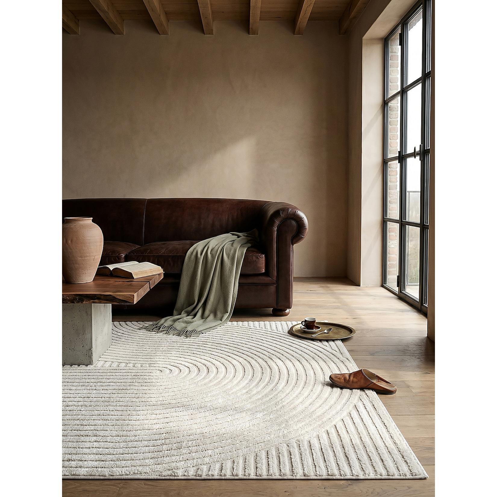 Teppich Kurzflor Creme 160x230 cm - CETINA Kadima Design