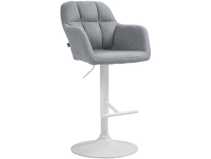 CLP Barhocker Stoff grau, Grau, 57x97x59 cm, Esszimmer, Barmöbel, Barhocker