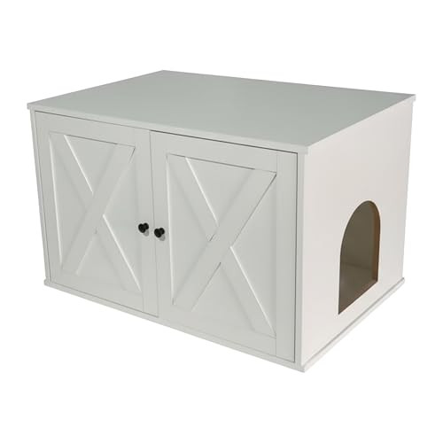 Relaxdays kattenkast wit met verwijderbaar dak en zij-ingang