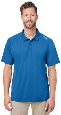 HUK H12L005 Men's LoPro Solid Performance Polo Shirt in Set Sail size Medium   Polyester