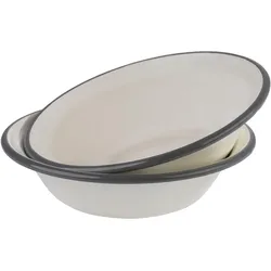 APS Emaille-Schale, Durchmesser: 165 mm, 2er Set, Schüssel + Schale, Silber