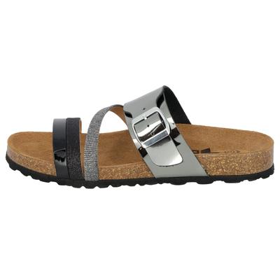 Pantolette LICO "Pantolette Bioline Fashion", Damen, Gr. 41, grau, Synthetik, Schuhe Pantolette