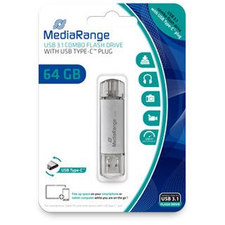 64 GB MediaRange MR937 silber USB 3.1 und Typ-C
