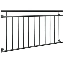 ECD Germany Französischer Balkon 90x156 cm Anthrazit matt | 11 Stäbe, Stahl pulverbeschichtet, Fenstergitter