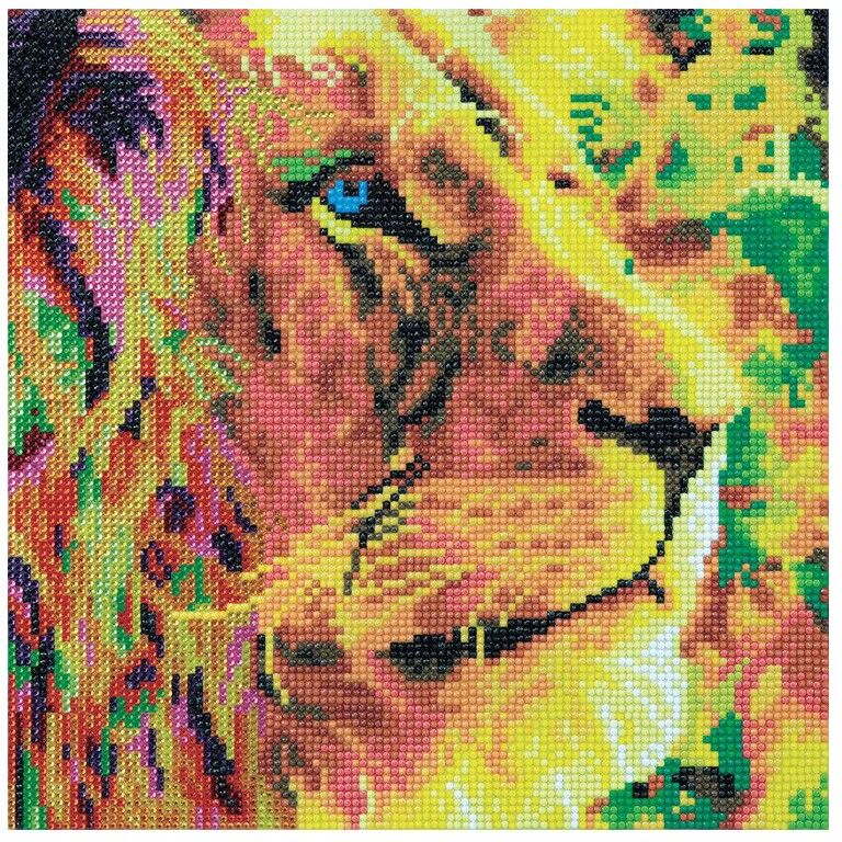 CRYSTAL ART Kit tableau broderie diamant 30x30cm - Lion
