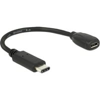 USB 2.0 Adapter, USB-C Stecker > Micro-USB Buchse schwarz, 15cm