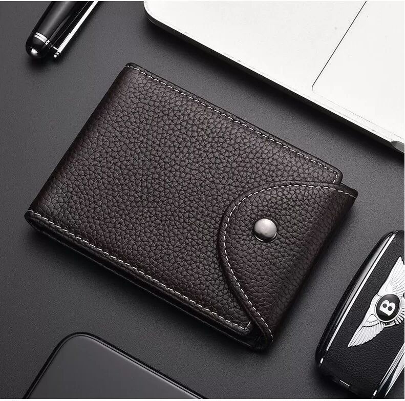 INF Portefeuille porte-cartes multifonctionnel avec blocage RFID Marron