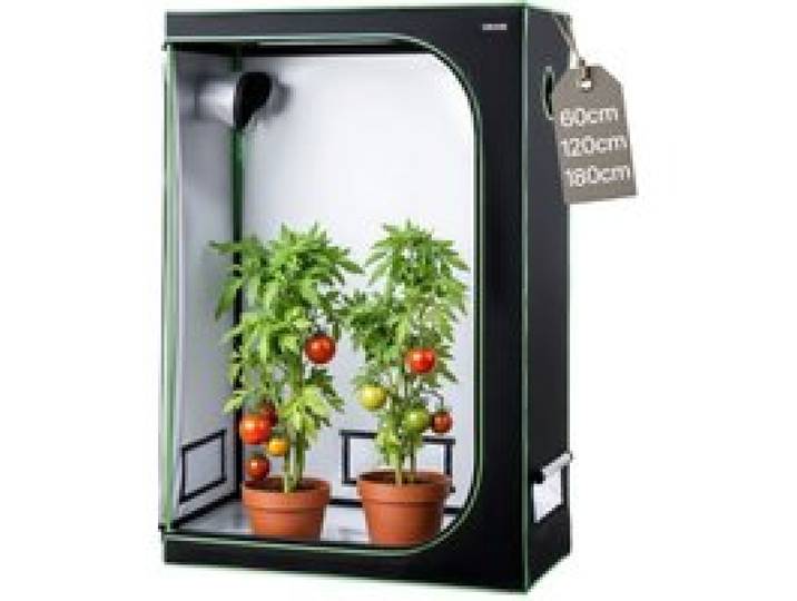 VEVOR Growzelt, 120x60x180 cm, Growbox 600D hochreflektierendes Mylar, Indoor-Pflanzenzelt mit Beobachtungsfenster, Bodenwanne & Reißverschluss, Gewächshaus Zuchtzelte für Obst, Blumen & Gemüse