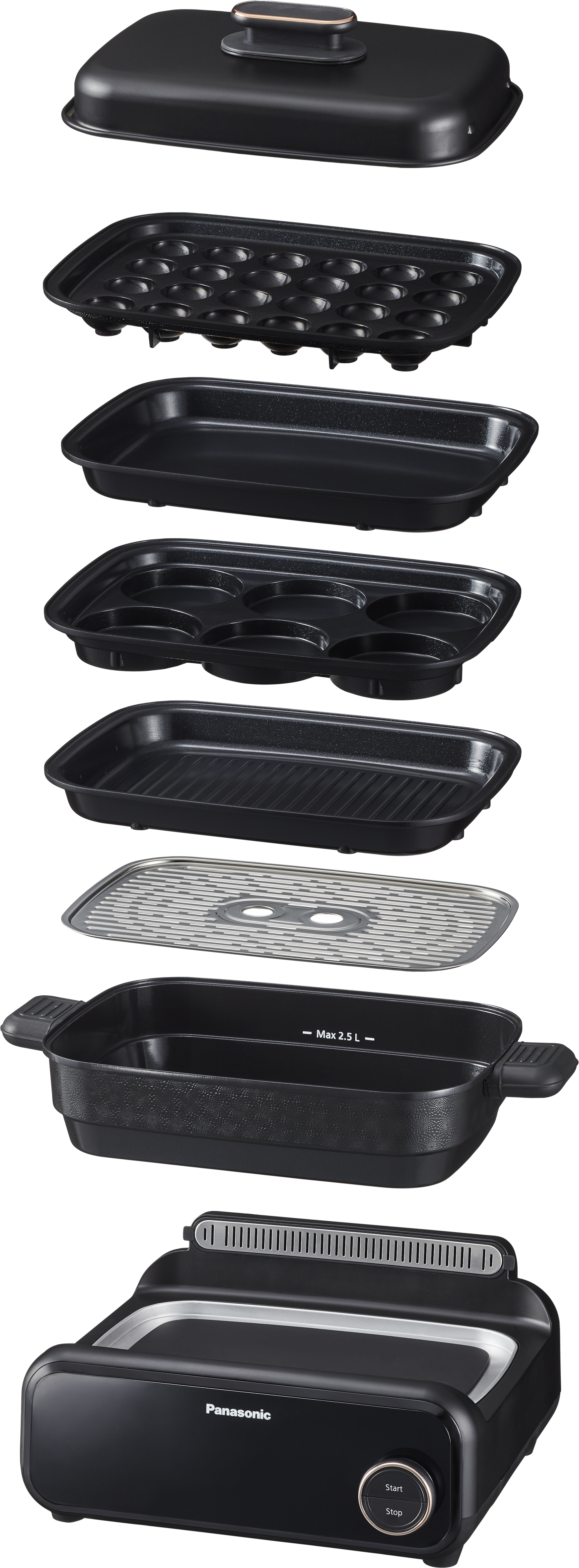 Panasonic Multikocher, schwarz, Küchenmaschinen, 6-in-1 für vielfältige kulinarische Möglichkeiten, Multikocher