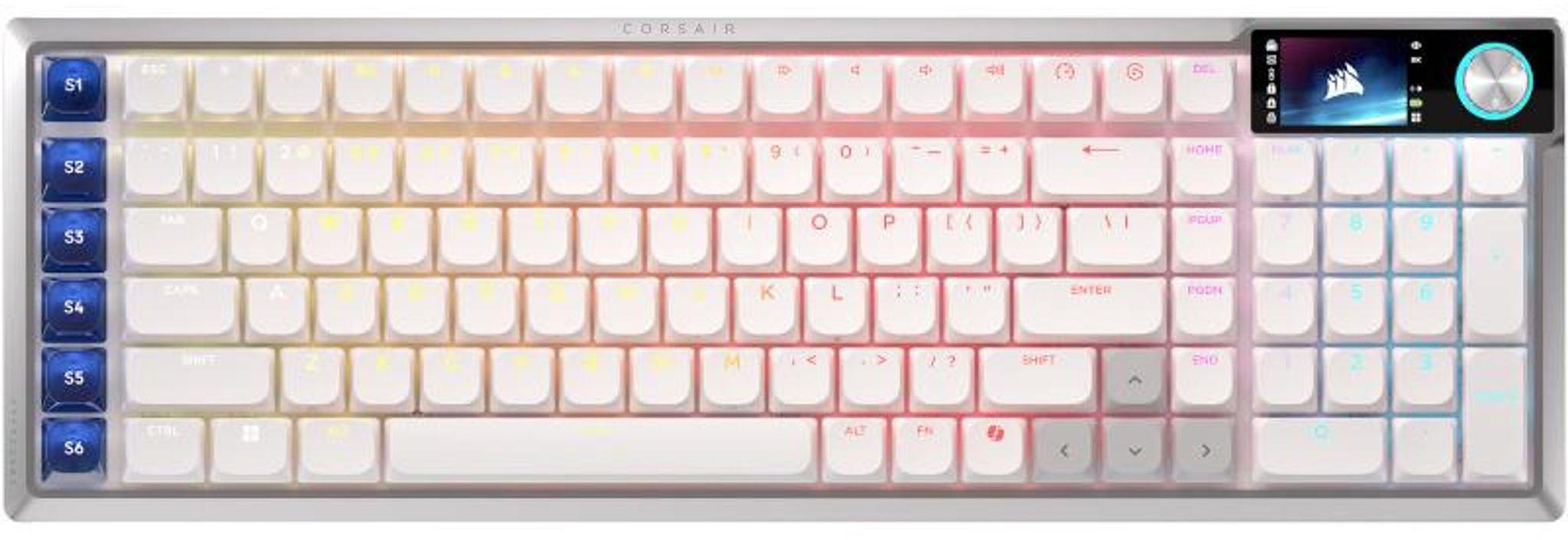 Corsair Vanguard AIR 99, Kabellos, RF kabellos + USB, Mechanischer Switch, QWERTY, RGB-LED, Weiß