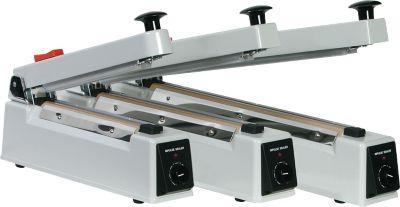 Folienschweißgerät Sealer 300, für Folien mit Stärke bis 150 μ, Schweißnahtlänge 300 mm, Leistung 500 W, mit Abschneider, Metall, grau