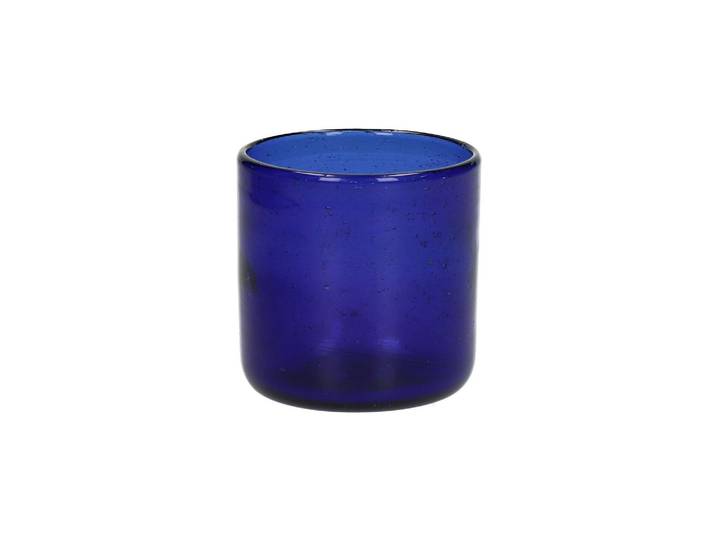 Verre en verre bleu, soufflé à la bouche, uni - Pomax, Vico - 8x8