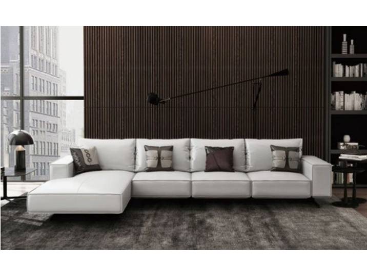 Xlmoebel Ecksofa Moderne Eckcouch in weißem Leder für stilvolles Wohnen, Ecksofa, Hergestellt in Europa