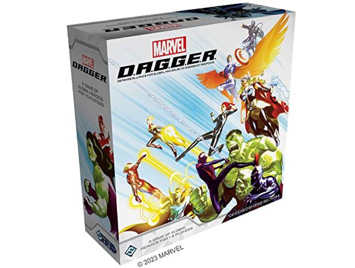 Asmodee Marvel D.A.G.G.E.R. bordspel - Verenig je als iconische helden om de wereld te redden, coöperatief strategiespel voor kinderen en volwassenen, leeftijd 12+, 1-5 spelers, 3-4 uur speeltijd