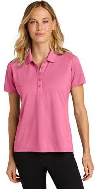 Port Authority LK240 Women's Wearever Performance Pique Polo Shirt in Awareness Pink size 5XL   Polyester