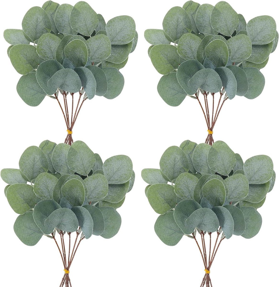 Kunstmatige Eucalyptus Stengels - Zilvergroene Nep Eucalyptus Takken met Afneembare Zijden Bladeren - 28 cm