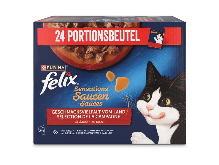 Felix Sensations Katzenfutter in Sauce Fleisch 24x85g